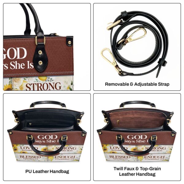 Personalized Leather Handbag with Zipper Gift God Says She Is Religious Gift for Worship Friends