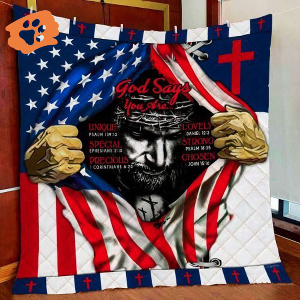God Says You Are Jesus Christ Quilt Blanket God Says You Are Jesus Christ Quilt Blanket