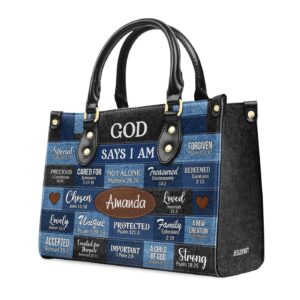 Personalized Leather Handbag With Zipper God Says You Are Gift For Her 1