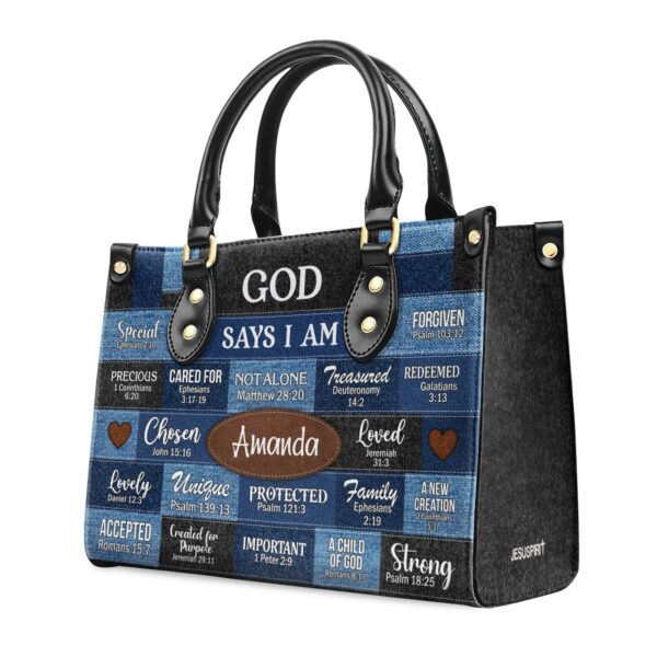 Personalized Leather Handbag With Zipper God Says You Are Gift For Her