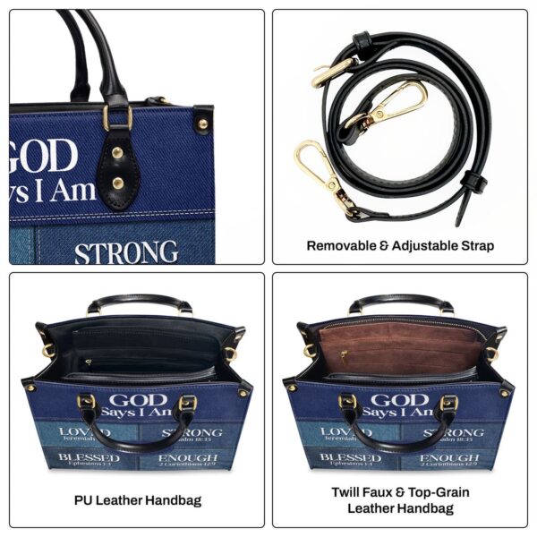 Personalized Leather Handbag with Zipper God Says You Are Religious Gift for Worship Friends