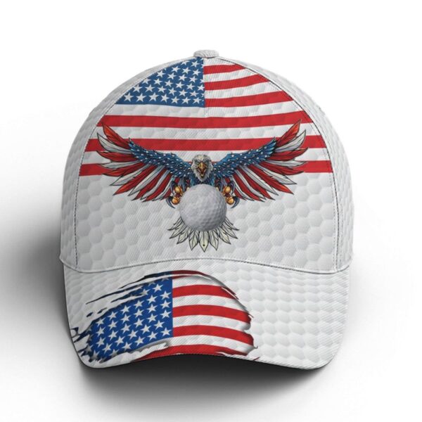 Golf American Flag Eagle Golf Ball Pattern Baseball Cap, Christian, Jesus Hat Trucker Classic Hats Gift