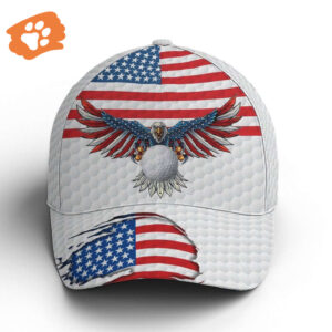 Golf American Flag Eagle Golf Ball Pattern Baseball Cap, Christian, Jesus Hat Trucker Classic Hats Gift