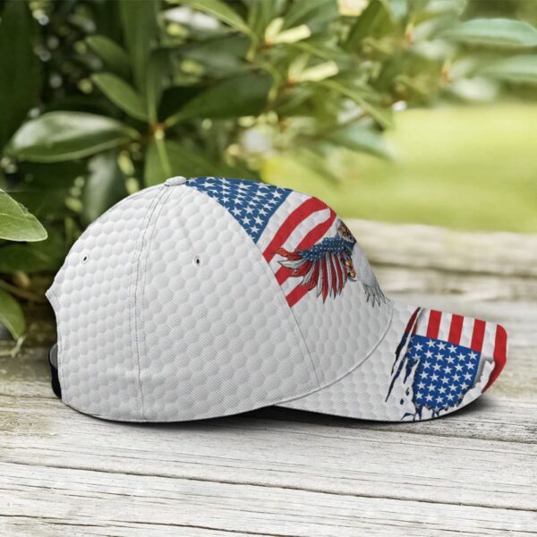 Golf American Flag Eagle Golf Ball Pattern Baseball Cap, Christian, Jesus Hat Trucker Classic Hats Gift