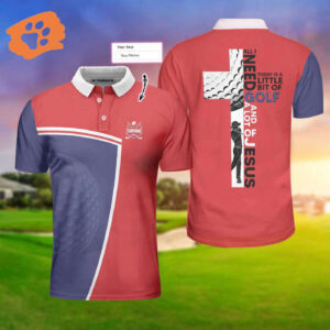 Golf and Jesus Custom Men Polo Shirt - Personalized Gift for Godmen