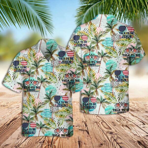 Top Gun Goose Hawaiian Shirt with Jesus Talk – Stylish Men s Tropical Top