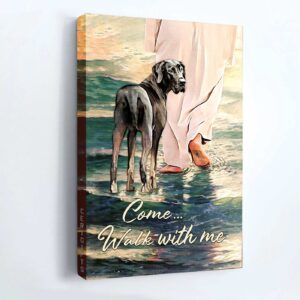 Great Dane and Jesus Portrait Poster: Perfect Home Decor Gift for Christian Dog Lovers 1