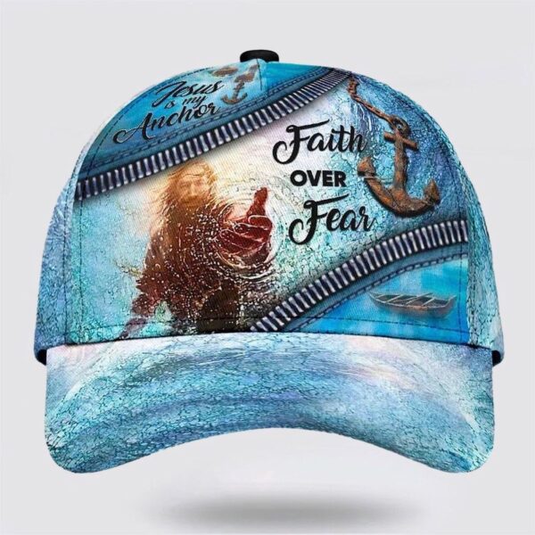 Hand Of God Faith Over Fear Anchor Baseball Cap, Christian, Jesus Hat Trucker Classic Hats Gift