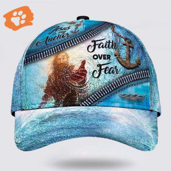 Hand Of God Faith Over Fear Anchor Baseball Cap, Christian, Jesus Hat Trucker Classic Hats Gift
