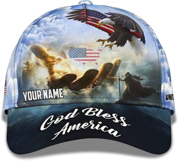 Hand Of Jesus God Bless America Eagle Baseball Cap Hat  Trucker Classic Hats Gift