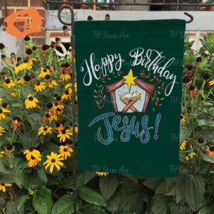 Happy Birthday Jesus House Flag - Religious Catholic Garden Banner for Faith Home Decor