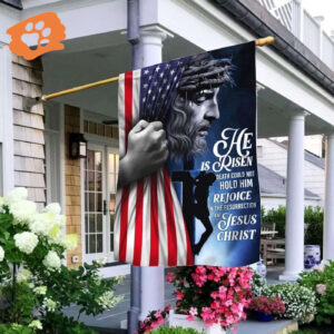 He Is Risen Garden Flag - Christian Scripture Banner for Your Garden