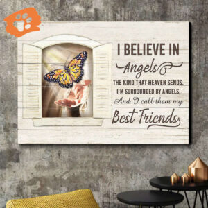 Heaven Landscape Poster Home Decor Gift - Jesus hand Butterfly Mystic Light Memorial Gift For Family Angel Friendship Theme