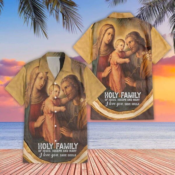 Holy Family Religious Hawaiian Men s Shirt – Christian Gift for Men