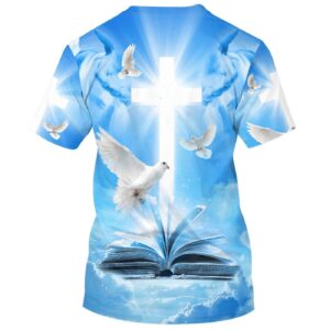 Christian Holy Spirit Dove Cross 3D T-Shirt - Perfect Jesus Gift 1