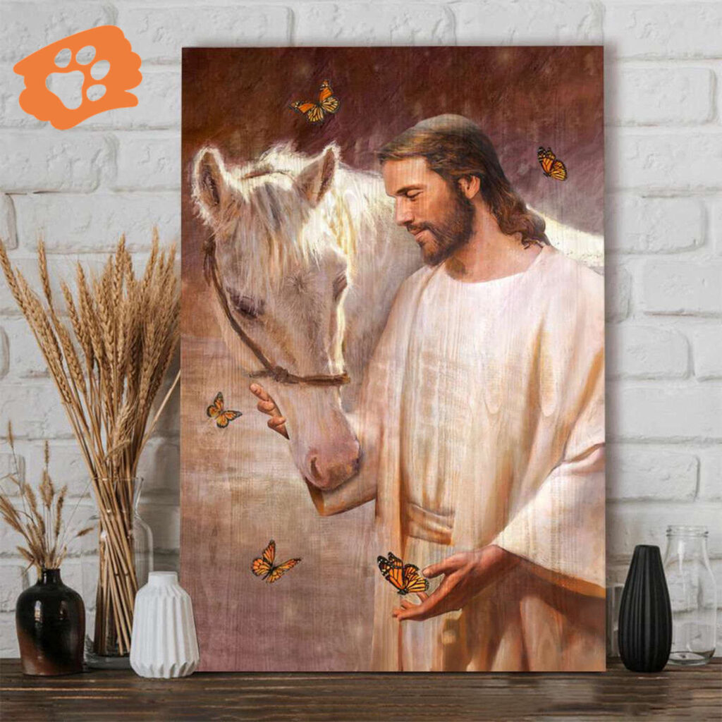Horse and Jesus Poster for Home Decor Gift Horse and Jesus Poster for Home Decor Gift