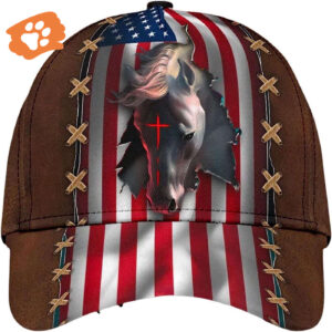 Horse Cross American Baseball Cap, Christian, Jesus Hat Trucker Classic Hats Gift