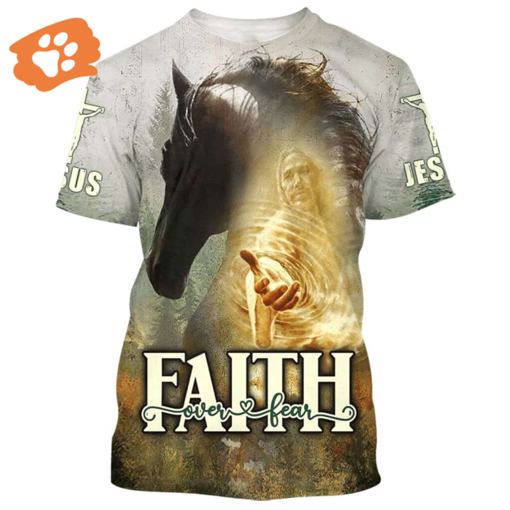Horse Jesus Hands Reaching 3D T-Shirt – Perfect Christian Gift Horse Jesus Hands Reaching 3D T-Shirt – Perfect Christian Gift