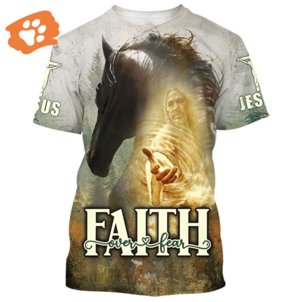 Horse Jesus Hands Reaching 3D T-Shirt – Perfect Christian Gift