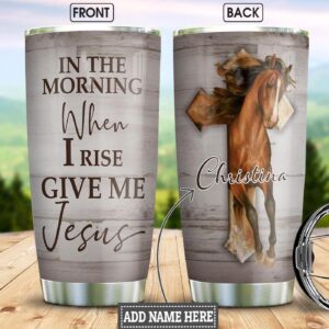 Horse Jesus Personalized Stainless Steel Tumbler - Jesus Lover Men Women
