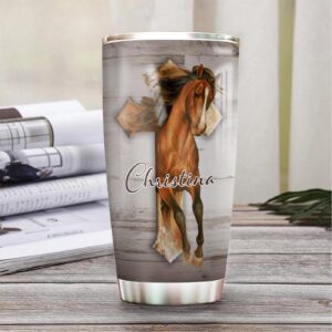 Horse Jesus Personalized Stainless Steel Tumbler - Jesus Lover Men Women 3
