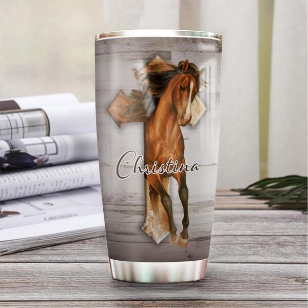 Horse Jesus Personalized Stainless Steel Tumbler – Jesus Lover Men Women
