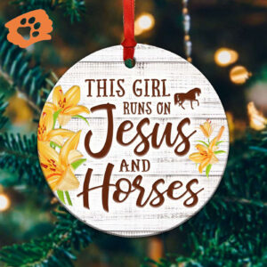 Horse Jesus Ceramic Ornament: This Girl Like It Circle Decor