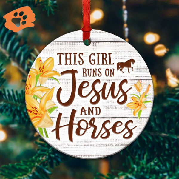 Horse Jesus Ceramic Ornament: This Girl Like It Circle Decor