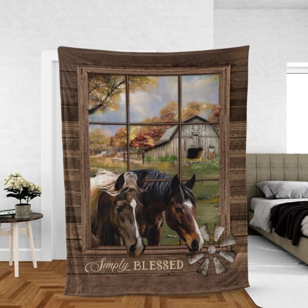 Vintage Jesus Horses Throw Blanket – Meadow Land Inspirational Gift