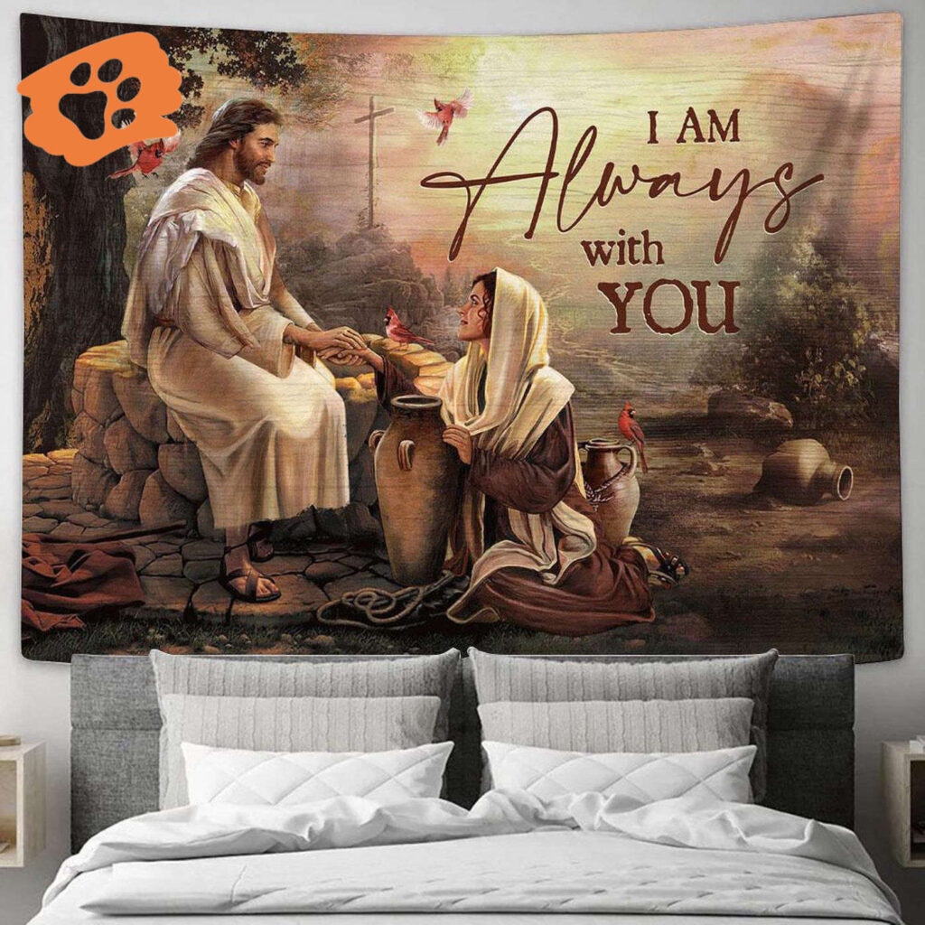 Jesus & Maria Red Cardinal Tapestry: Religious Christian Home Decor Jesus & Maria Red Cardinal Tapestry: Religious Christian Home Decor