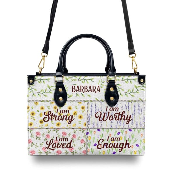 I Am Enough Personalized Leather Handbag Religious Gift for Worship Friends