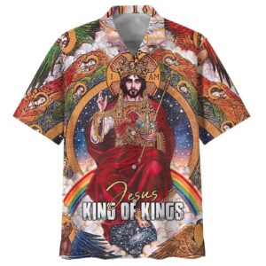 King of Kings Men s Christian Faith Hawaiian Shirt - Perfect Christian Gift