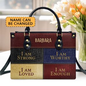I Am Loved Personalized Leather Handbag Religious Worship Friends Gift
