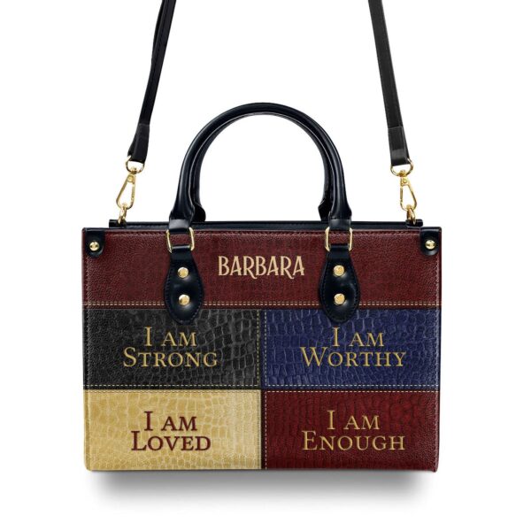 I Am Loved Personalized Leather Handbag Religious Worship Friends Gift