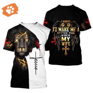 Jesus All Over Print 3D T-Shirt: Gift for Christian Men Wife Sent by God