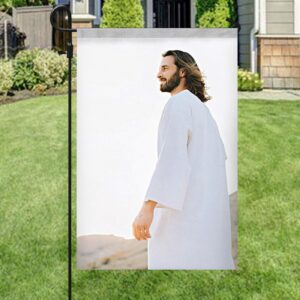 I Believe in Christ Garden Flag - Welcome Christian Scripture Banner 1