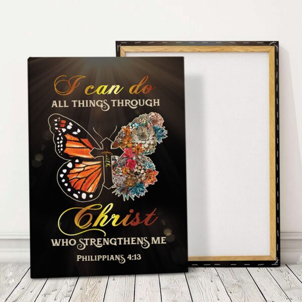 I Can Do All Things Through Christ – Butterfly Jesus Canvas Jesus Gift
