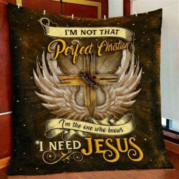 I Need Jesus Christian Quilt Blanket – Perfect Christian Gift for Believers