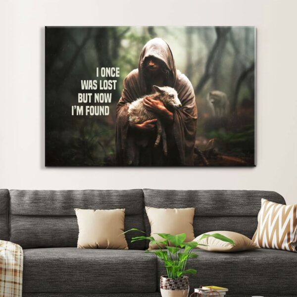 I Once Was Lost but Now I’m Found, Jesus and Lost Sheep, Wall Art Canvas