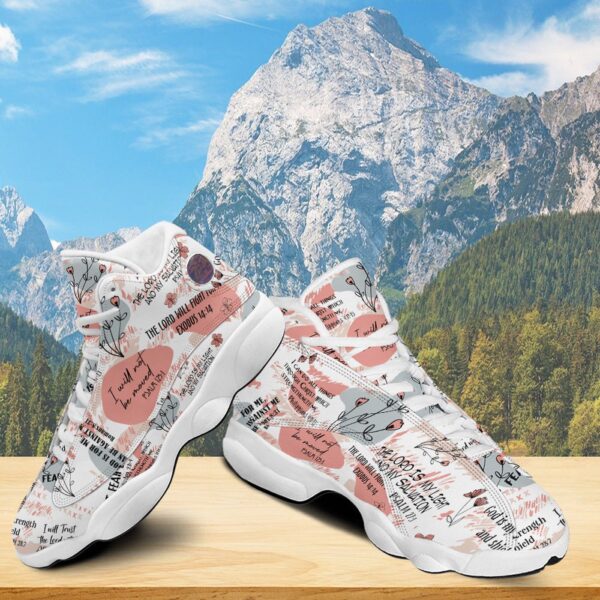 I Will Trust The Lord With All My Heart Basketball Shoes, Fear Is A Liar Jesus Running Shoes, Bible Verse Footwear Mom