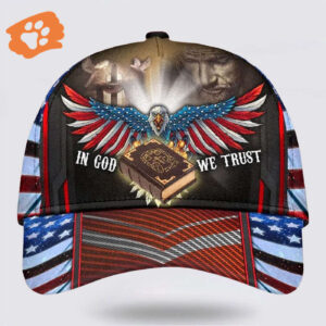In God We Trust Jesus Cross Eagle Baseball Cap – Christian Hats for Men and Women Trucker Classic Hats Gift