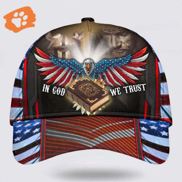 In God We Trust Jesus Cross Eagle Baseball Cap – Christian Hats for Men and Women Trucker Classic Hats Gift