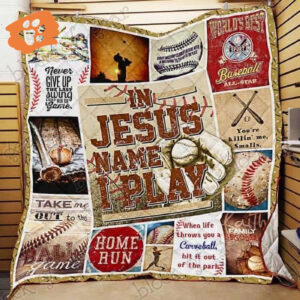 In Jesus Name Baseball Quilt: Unique Christian Sports Blanket