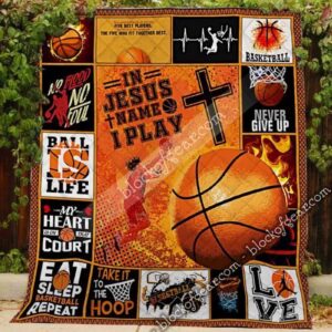 Jesus Name Basketball Quilt SHB57: Play in Faith and Style 1