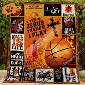 Jesus Name Basketball Quilt SHB57: Play in Faith and Style