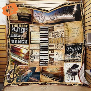 In Jesus Name Piano Christian Quilt Blanket - Ideal Gift for Believers