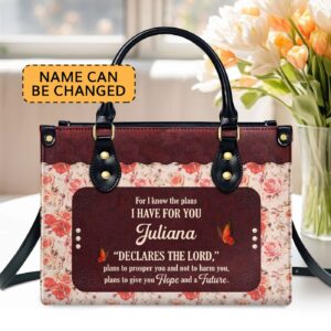Jeremiah 29:11 Personalized Leather Handbag For Female Pastors Religious Gift