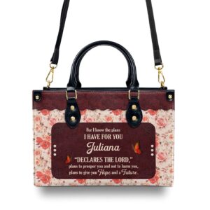 Jeremiah 29:11 Personalized Leather Handbag For Female Pastors Religious Gift 1