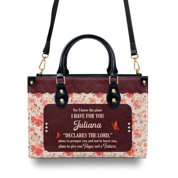 Jeremiah 29:11 Personalized Leather Handbag For Female Pastors Religious Gift