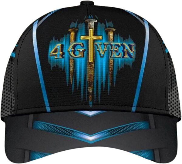 Jesus 1 Cross 3 Nails 4given All Over Print Baseball Cap – Christian Hats For Men Women Trucker Classic Hats Gift